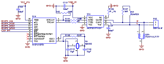 SPI轉(zhuǎn)CAN部分電路