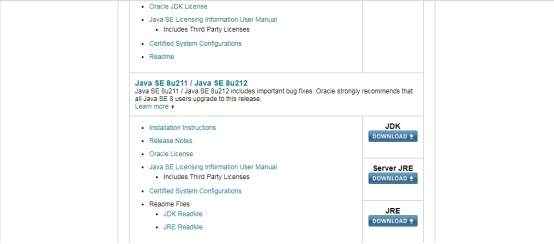 在頁面中點擊JDK，推薦安裝Java8